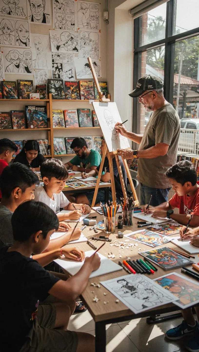 A close-up of a new manga series showcasing intricate artwork on the cover.