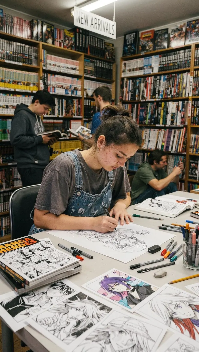 A stack of classic comic books with distinct retro covers displayed prominently.