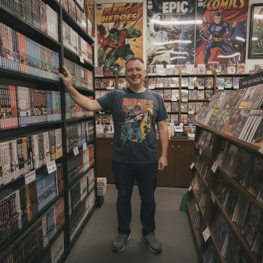 A vibrant display of colorful comic book covers featuring popular superheroes and unique characters.